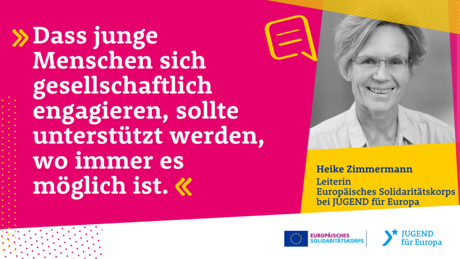 Zitat Heike Zimmermann: Dass junge Menschen sich gesellschaftlich engagieren, sollte unterstützt werden, wo immer es möglich ist.