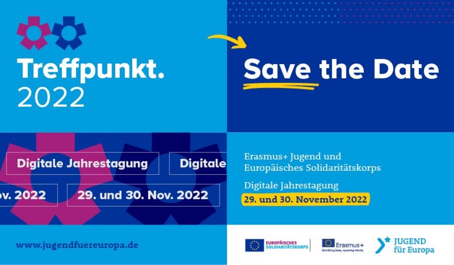 Save the date: Treffpunkt vom JUGEND für Europa vom 29.11. bis 30.11.2022