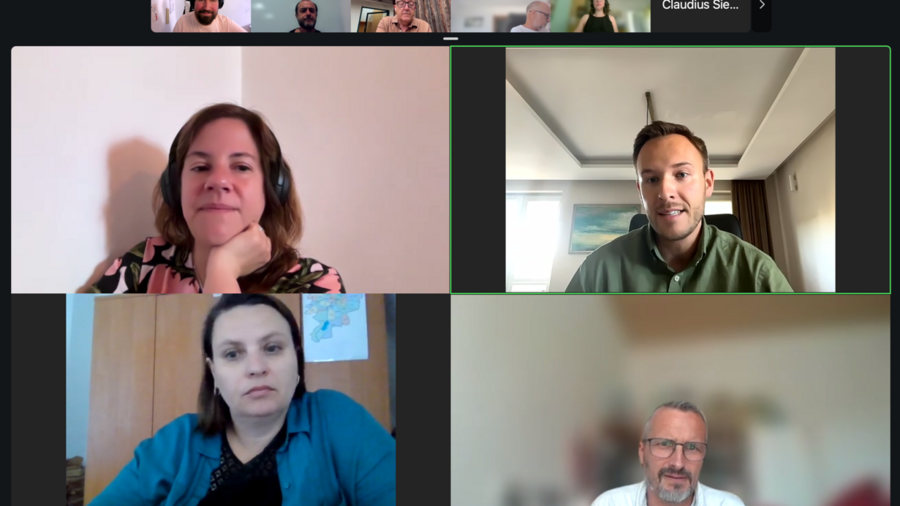 Screenshot of the speakers at the webnar