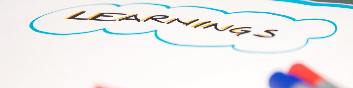 Someone wrote Learnings on a sheet