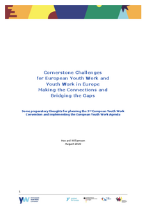 Cornerstone Challenges for European Youth Work and Youth Work in Europe Making the Connections and Bridging the Gaps